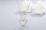925 Silver Love Infinite Symbol Diamond Rose Pendant Necklace