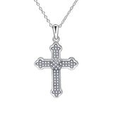 S925 Cross Pendant Necklace with Diamond for Women