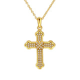 S925 Cross Pendant Necklace with Diamond for Women