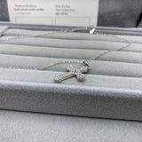 S925 Cross Pendant Necklace with Diamond for Women