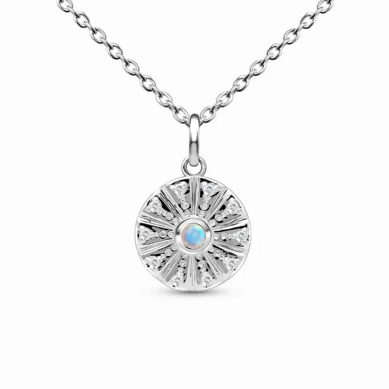Vintage S925 Silver Moonstone Pendant Necklace