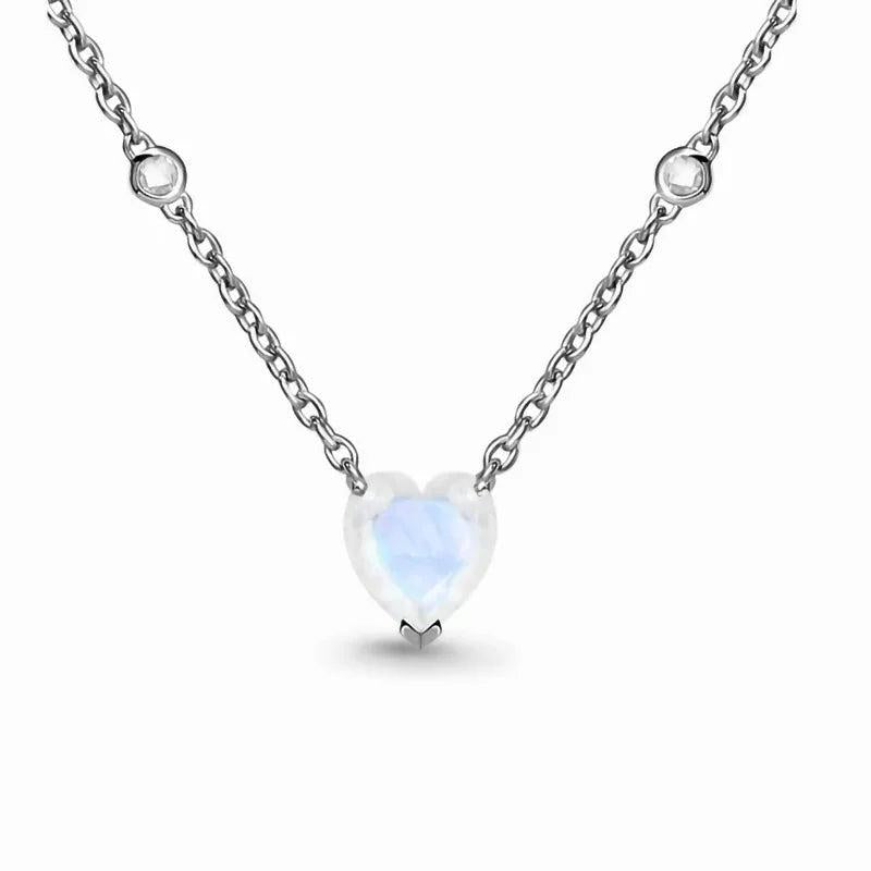 Moonstone Pendant Necklace - S925 Sterling Silver