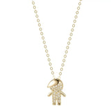 925S Sterling Silver Boy Pendant Clavicle Chain Gold-Plated Necklace