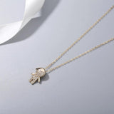 925S Sterling Silver Boy Pendant Clavicle Chain Gold-Plated Necklace