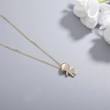 925S Sterling Silver Boy Pendant Clavicle Chain Gold-Plated Necklace