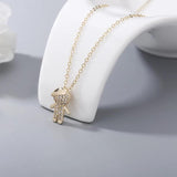 925S Sterling Silver Boy Pendant Clavicle Chain Gold-Plated Necklace
