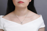 925s Silver Double Love Diamond Pendant Necklace
