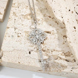 Sterling Silver 925 Key Necklace Zircon Jewelry Gift