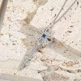 Sterling Silver 925 Key Necklace Zircon Jewelry Gift