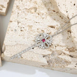 Sterling Silver 925 Key Necklace Zircon Jewelry Gift