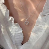 925 Sterling Silver Women Collarbone Necklace Planet Star Zircon Pendant Chain