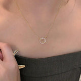 925 Sterling Silver Women Collarbone Necklace Planet Star Zircon Pendant Chain