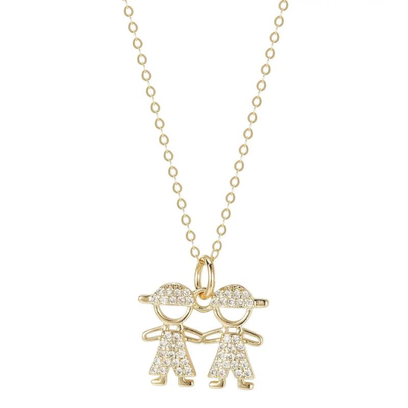 925s Sterling Silver Girls Diamond Pendant Collarbone Necklace