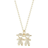 925s Sterling Silver Girls Diamond Pendant Collarbone Necklace