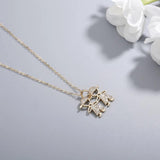 925s Sterling Silver Girls Diamond Pendant Collarbone Necklace