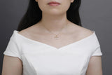 925s Sterling Silver Girls Diamond Pendant Collarbone Necklace