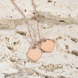 Double Heart Enamel Necklaces S925 Sterling Silver Necklace High Jewelry