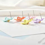6pcs Coloured Flower Stamen Ear Needle DIY Earring Jewelry Material