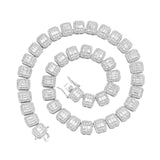 12mm Cuban Chain Sugar Rock Necklace Hip Hop Women's Accessories
