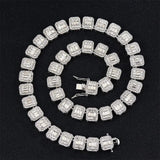 12mm Cuban Chain Sugar Rock Necklace Hip Hop Women's Accessories