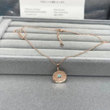 925S Sterling Silver Moonstone Pendant French O Chain for Women