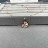 925S Sterling Silver Moonstone Pendant French O Chain for Women