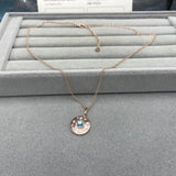 925S Sterling Silver Moonstone Pendant French O Chain for Women