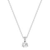 925s Silver Water Drop Diamond Pendant Necklace