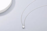 925s Silver Water Drop Diamond Pendant Necklace