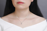 925s Silver Water Drop Diamond Pendant Necklace