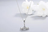 Japanese & Korean S925 Silver Fishtail Diamond Pendant Necklace