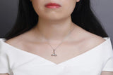Japanese & Korean S925 Silver Fishtail Diamond Pendant Necklace