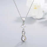 Sterling Silver 925s8 Micro Inlaid Pendant Necklace