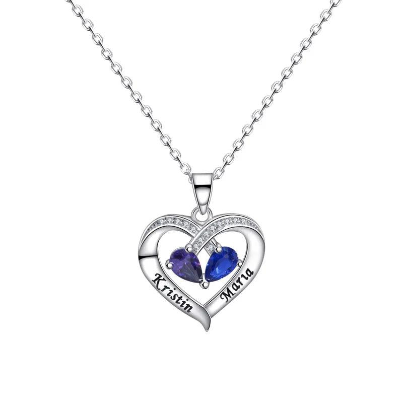 S925 Sterling Silver Love Pendant French Regular Necklace Female