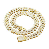 Hip Hop Full Diamond Necklace 12mm Cuban Chain Band Diamond Male Punk