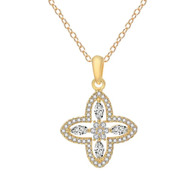 S925 Silver Clover Smart Heart Clavicle Chain