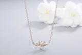 925s Silver Rose Leaf Pendant Necklace for Women