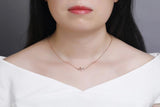 925s Silver Rose Leaf Pendant Necklace for Women