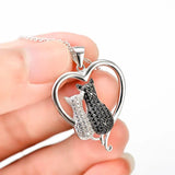 Sterling Silver Creative Cat Pendant Necklace Jewelry