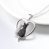 Sterling Silver Creative Cat Pendant Necklace Jewelry