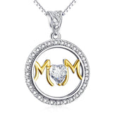 S925 Sterling Silver Mother's Gift Zircon Heart Necklace