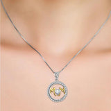 S925 Sterling Silver Mother's Gift Zircon Heart Necklace