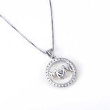 S925 Sterling Silver Mother's Gift Zircon Heart Necklace
