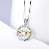 S925 Sterling Silver Mother's Gift Zircon Heart Necklace
