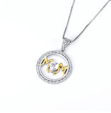 S925 Sterling Silver Mother's Gift Zircon Heart Necklace