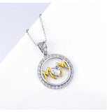 S925 Sterling Silver Mother's Gift Zircon Heart Necklace