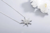 925s Silver Snowflake Diamond Pendant Collarbone Necklace