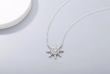 925s Silver Snowflake Diamond Pendant Collarbone Necklace