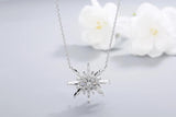 925s Silver Snowflake Diamond Pendant Collarbone Necklace
