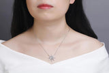 925s Silver Snowflake Diamond Pendant Collarbone Necklace